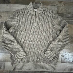 Joseph Abboud Gray Quarter Neck Zip Henley Wool Blend Sweater Mens XXL